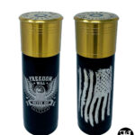 "Freedom Will Never Die" Black Shotgun Shell Insulated Bottle