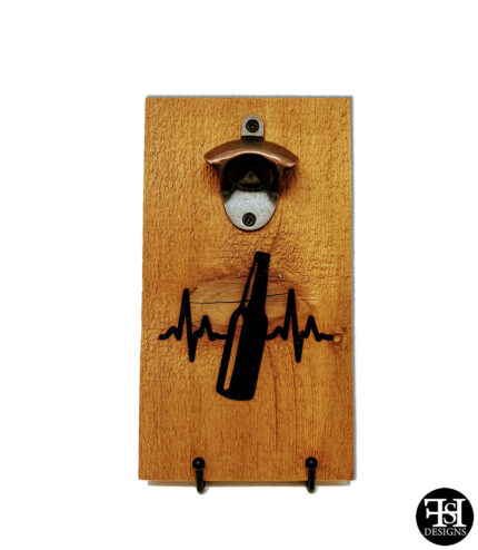 Beer "EKG" Cedar Board Bottle Opener