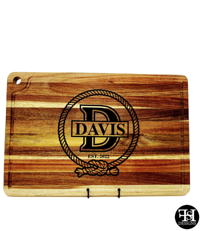 Personalized Acacia Cutting Board with Davis Est 2022