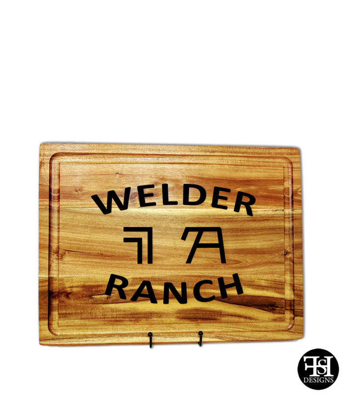 Personalized Acacia Cutting Board with Welder Ranch Brand