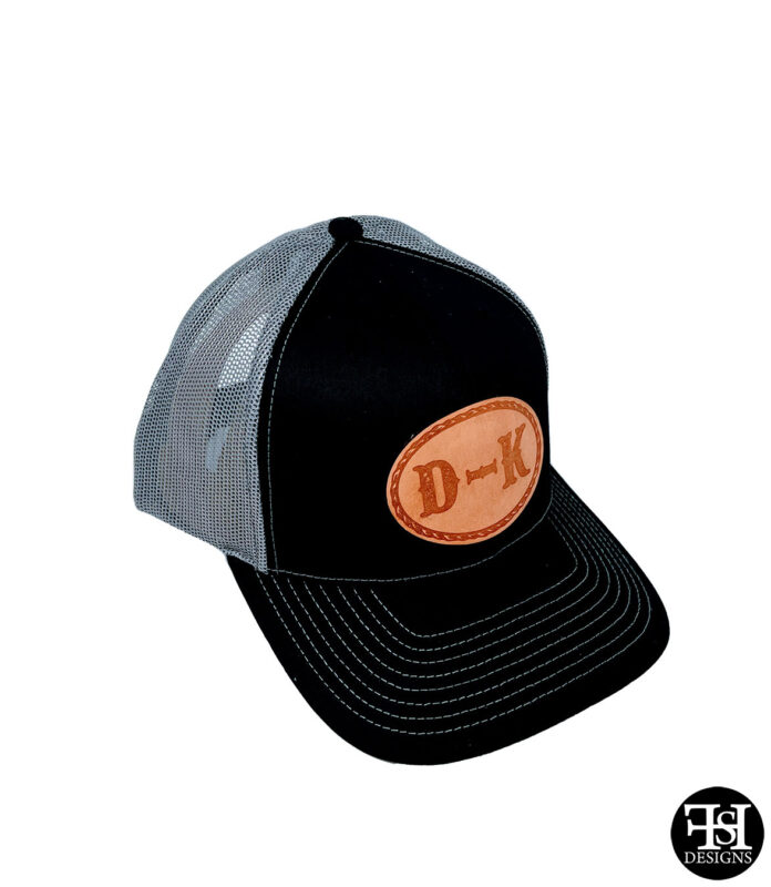 Personalized D Bar K Brand Leather Patch Hat