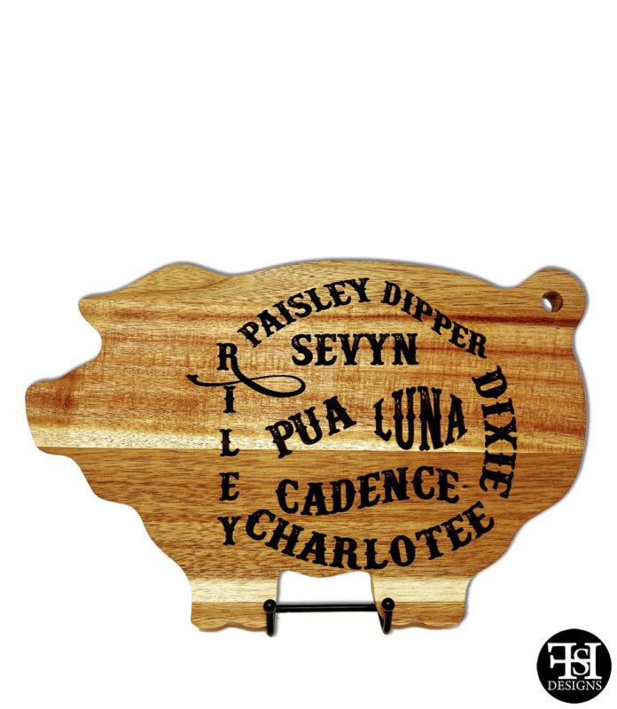 Personalized Pig Cutting Board