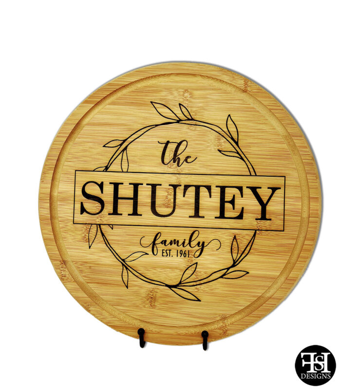 Personalized Family Name Round Cutting Board