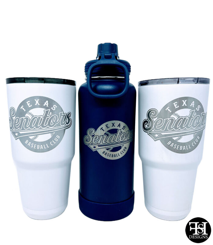 Texas Senators Baseball 30oz Tumblers and Water Bottle