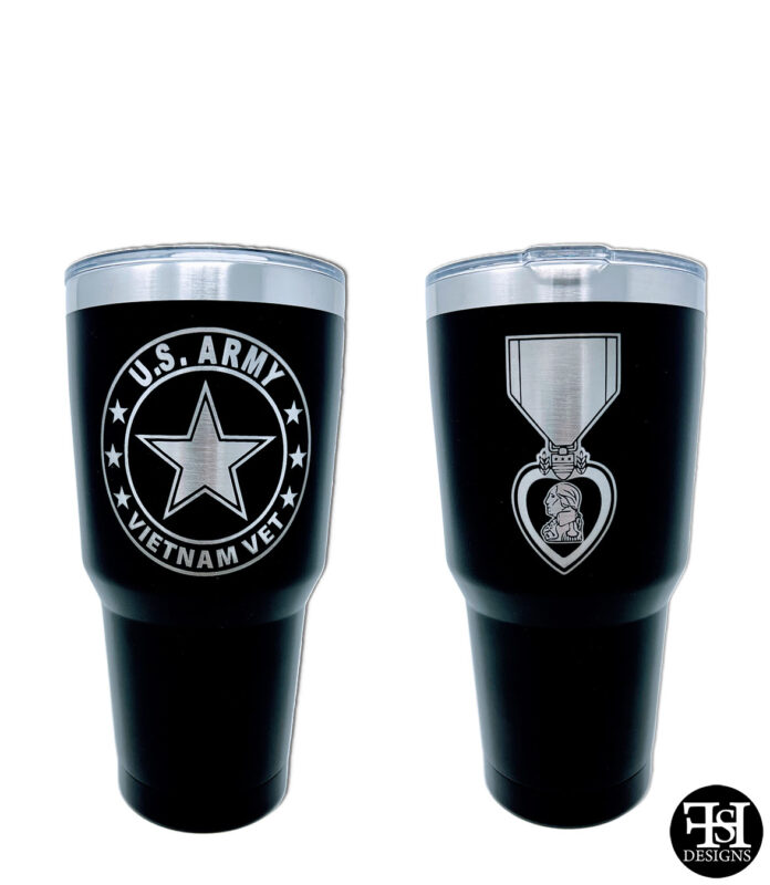 Custom U.S. Army Vietnam Vet Purple Heart Tumbler