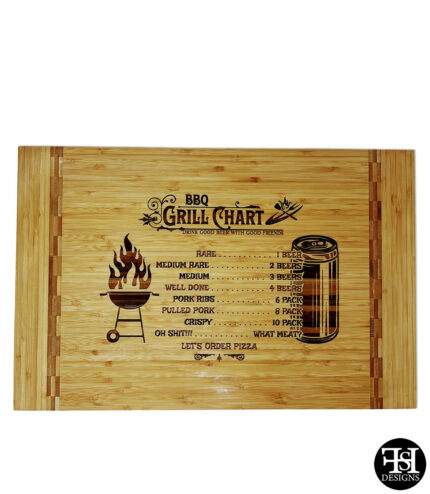 "BBQ Grill Chart" Butcher Block Inlay Cutting Board