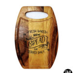"Fresh Baked Warm Bread" Curved Acacia Cutting Board