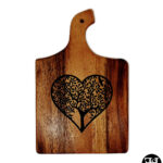 Heart Tree Acacia Board with Handle