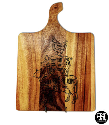 BBQ Meats Menu Acacia Wood Cutting Board