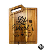 "Life is Short Lick the Spoon" Acacia Wood Cutting Board