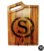 "S" Monogram Acacia Wood Cutting Board