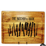 "The Butcher's Guide Types of Kitchen Knives" Acacia Wood Cutting Board
