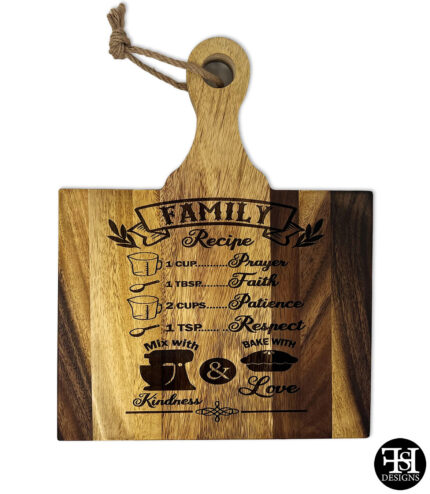 "Family Recipe" Acacia Cutting Board