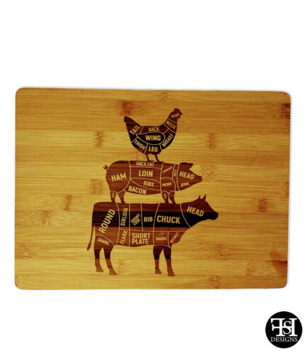 Meat Cuts Bamboo Cutting Board