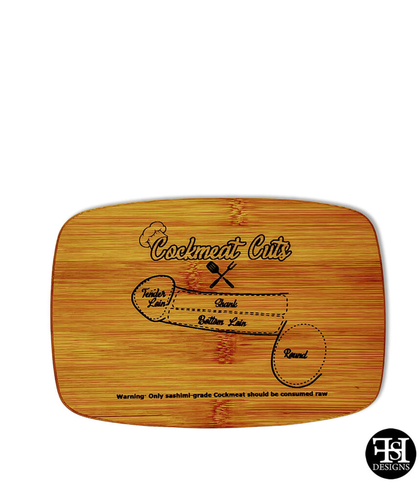 "Cockmeat Cuts" Medium Bamboo Board FHS Designs Custom Woodworking