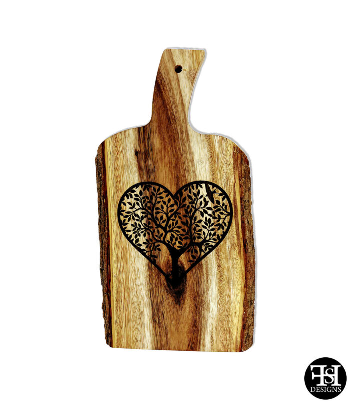 Heart Tree Live Edge Board with Handle
