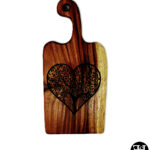 Heart Tree East Indian Walnut Board with Handle