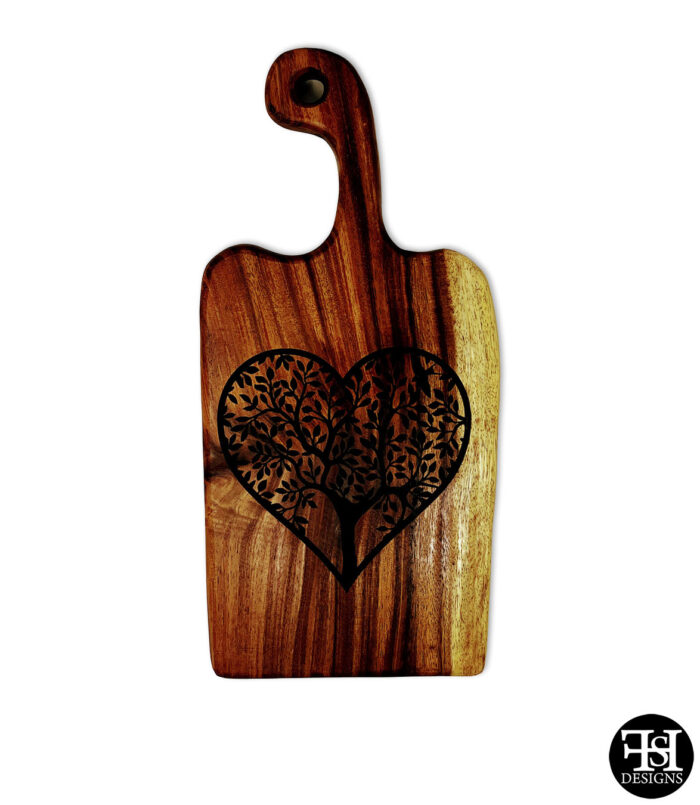 Heart Tree East Indian Walnut Board with Handle