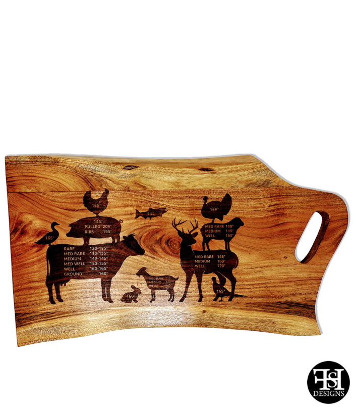 Meat Temperatures X-Large Slab Cutting Board