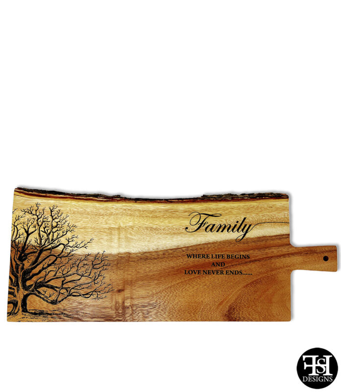 "Family - Where Life Begins and Love Never Ends" Cutting Board
