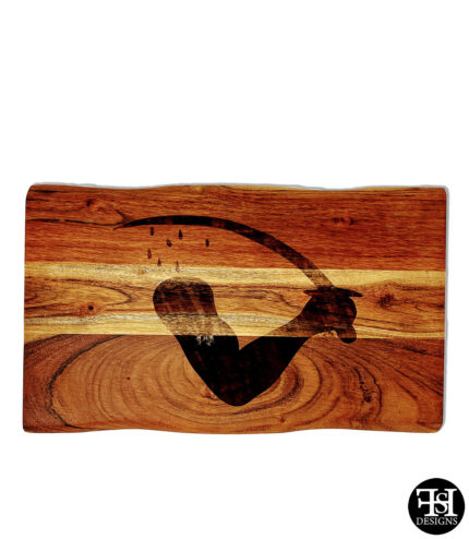 Goliad "Bloody Arm" Flag Live Edge Acacia Cutting Board