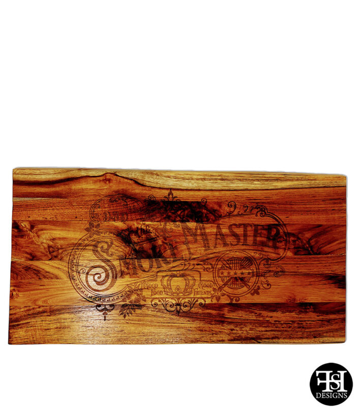 "Smoke Master Dad" Natural Edge Cutting Board