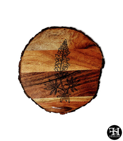 Bluebonnet Live Edge Acacia Round Cutting Board