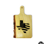 Texas American Flag Silhouette Live Edge Board with Handle