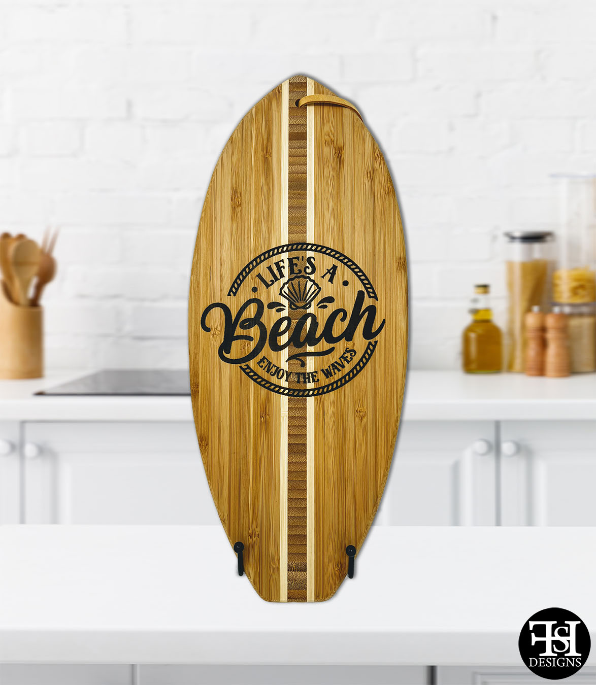 Life's A Beach Surfboard Cutting Board