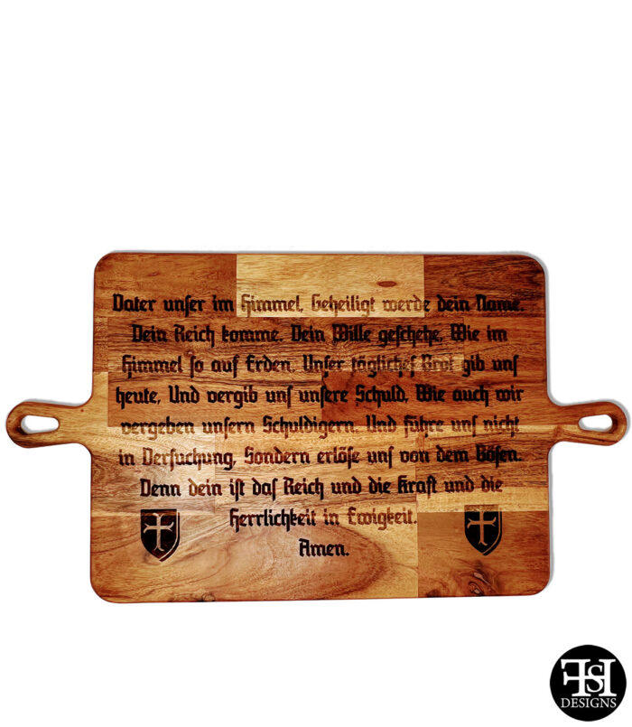 German Lord's Prayer XXL Acacia Cutting Board