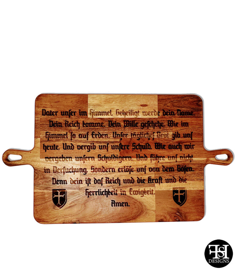 German Lord's Prayer XXL Acacia Cutting Board FHS Designs Custom
