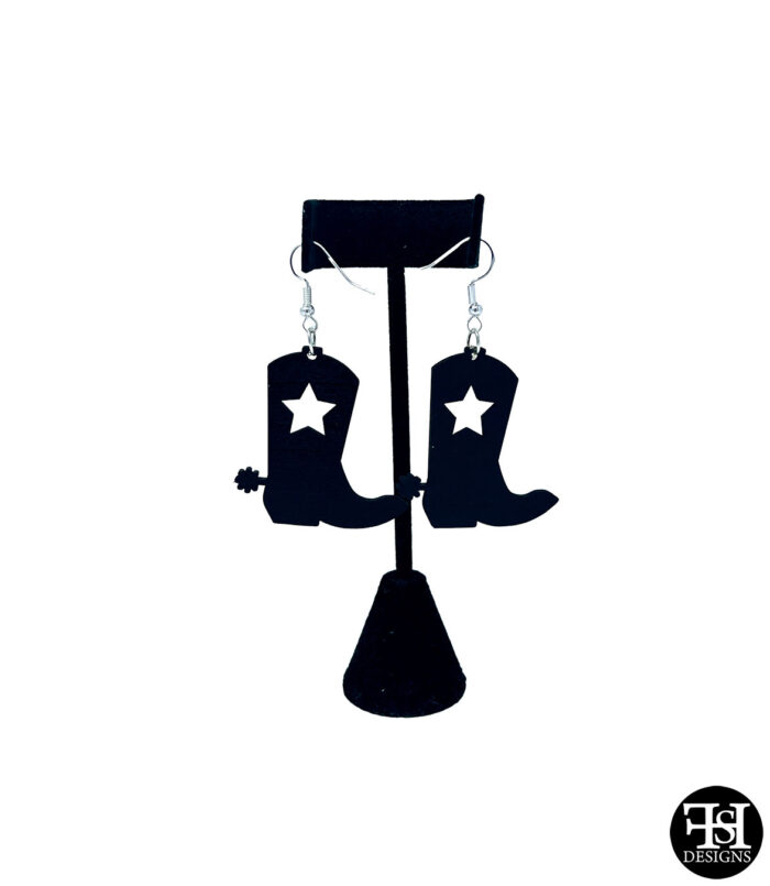 Star Cowboy Boots Wire Earrings