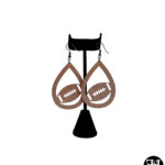 Brown Football Teardrop Earrings