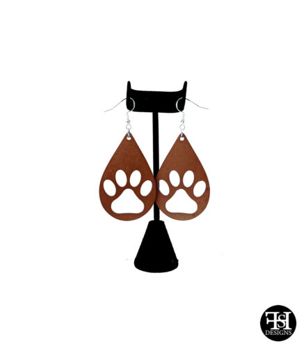 Pet Paws Silhouette Teardrop Earrings