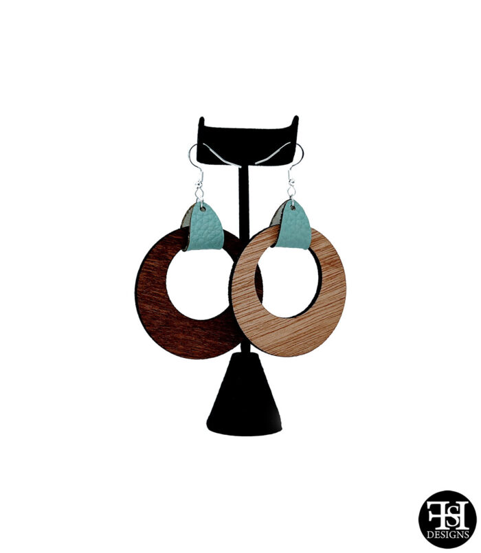 Leather Loop Hoop Earrings