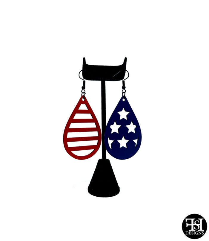 Stars and Stripes Teardrop Earrings