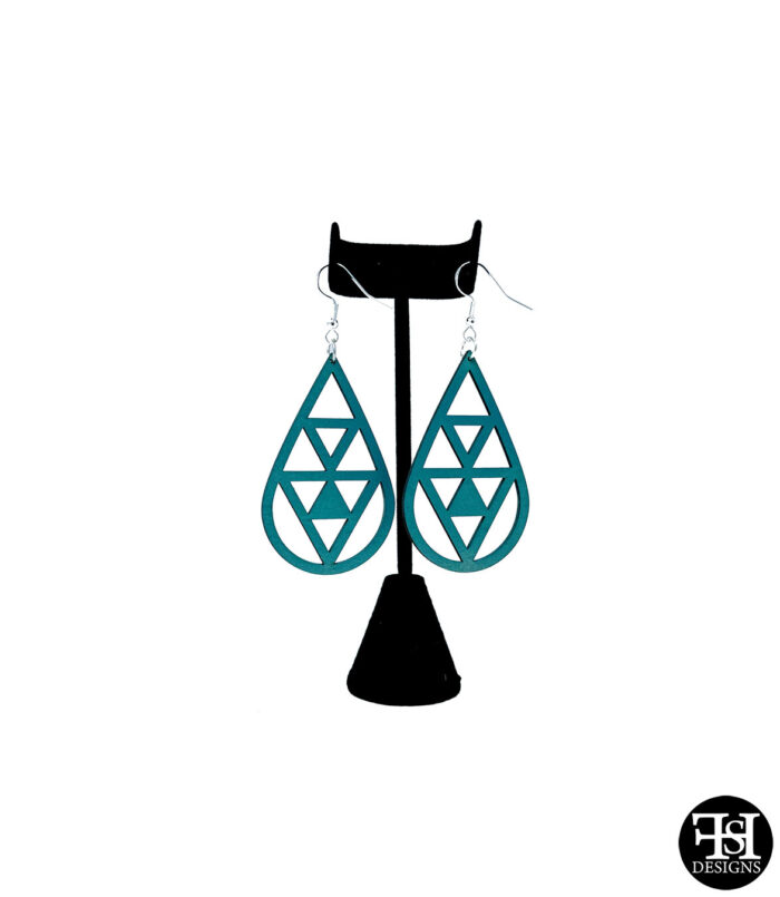 Decorative Triangles Teardrop Earrings