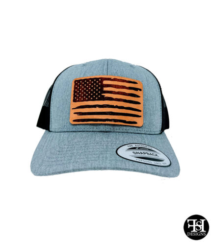 Rustic American Flag Snapback Hat - Front