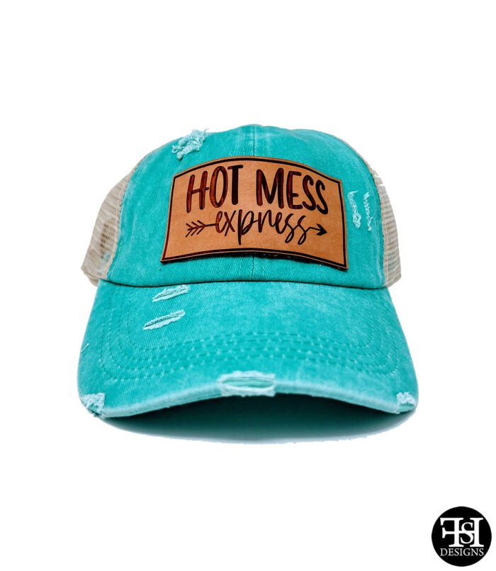 "Hot Mess Express" Ponytail Hat - Front