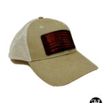 Rustic American Flag Dark Leather Patch Snapback Hat