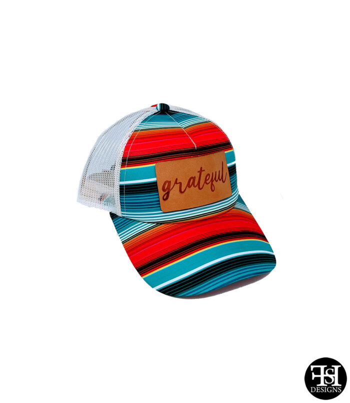 "Grateful" Sarape Ponytail Hat