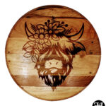 Floral Highland Cow Lazy Susan