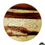Artistic Floral Pattern Wood Lazy Susan