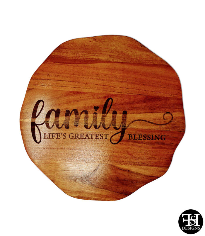 "Family - Life's Greatest Blessing" Freeform Edge Lazy Susan