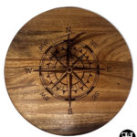 Compass Art Large Wood Lazy Susan