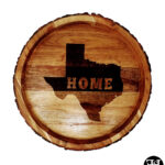 Texas "Home" Silhouette Bark Edge Lazy Susan