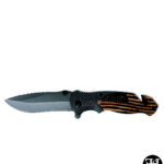 American Flag 3.5" Olive Wood Handle Folding Pocket Knife