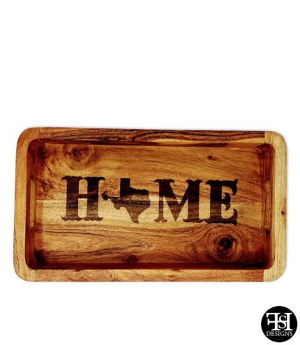 "Home" Texas Acacia Tray