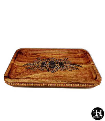 Sunflowers Art Beaded Edge Tray