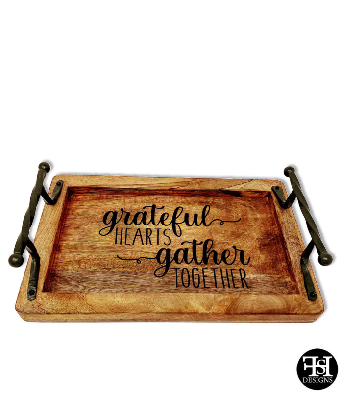 Grateful Hearts Gather Together Serving Tray